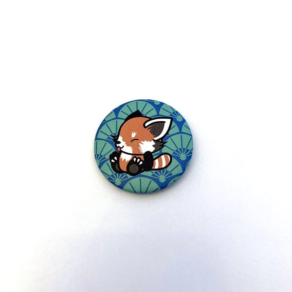 Badge Panda roux vert